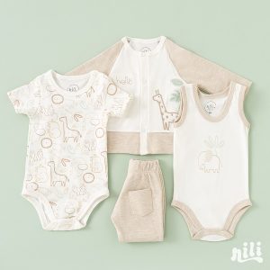 13 تکه نیلی طرح زرافه