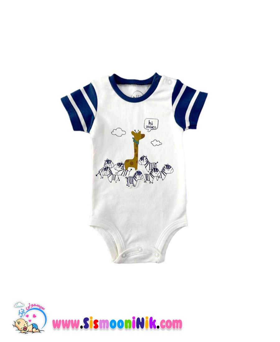 بادی آستین کوتاه نیلی مدل فرندز