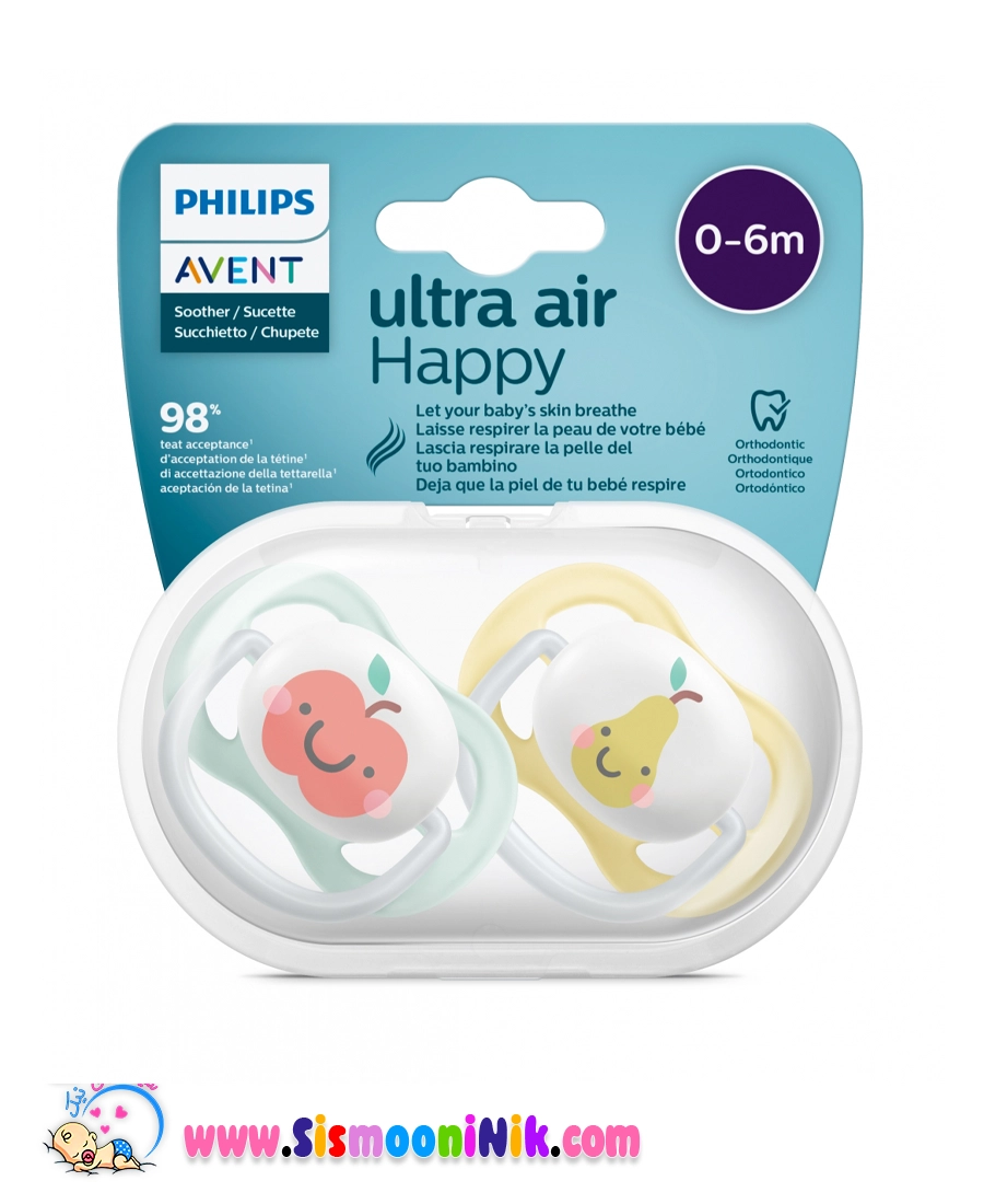 پستانک الترا ایر اونت 0-6 ماه سیب و گلابی - Image 2