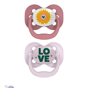 پستانک بادامی 0 تا 6 ماه طرح Love دکتر براونز